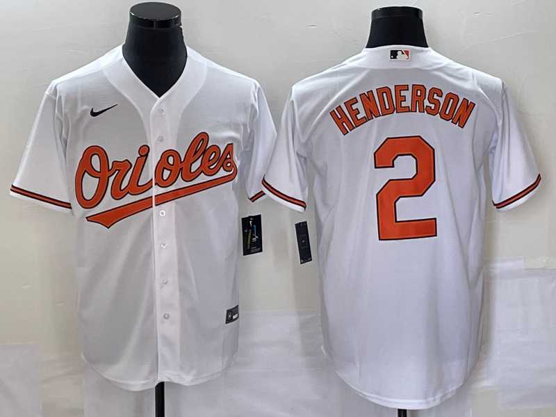 Mens Baltimore Orioles #2 Gunnar Henderson White Cool Base Stitched Jersey->baltimore orioles->MLB Jersey